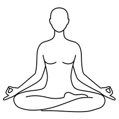 Principal mindful breathing person meditating in lotus position for inner peace and stress relief perfect for wellness blogs promoting healthy lifestyle choices.