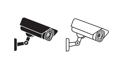 Security camera icon in black and white