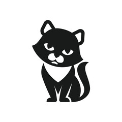 black cat abstract logo modern style