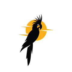 black parrot abstract logo modern style