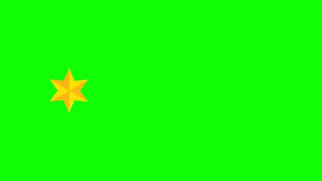  Green screen One star rating and feedback animation, 4k customer reviews video and Golden star icon.
