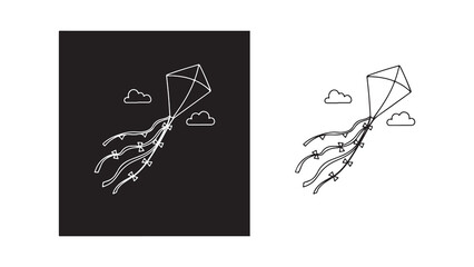 Kite flying in the sky with clouds