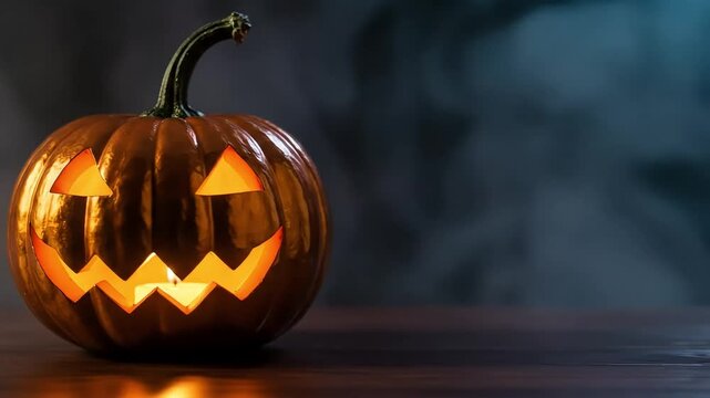 Illuminated Halloween Pumpkin with Mist