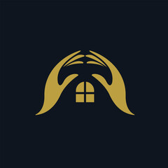 hands home modern simple logo