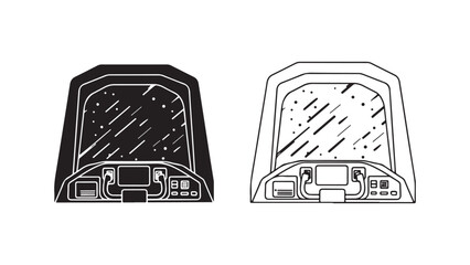 Spaceship cockpit outline with transparent background
