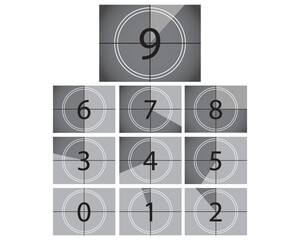 Movie countdown retro cinema screen