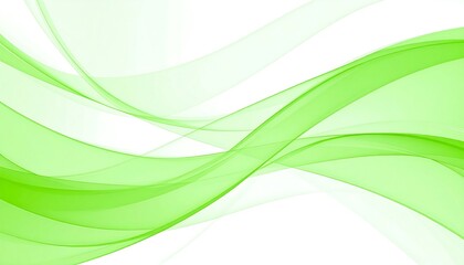 Green abstract wavy lines on white.