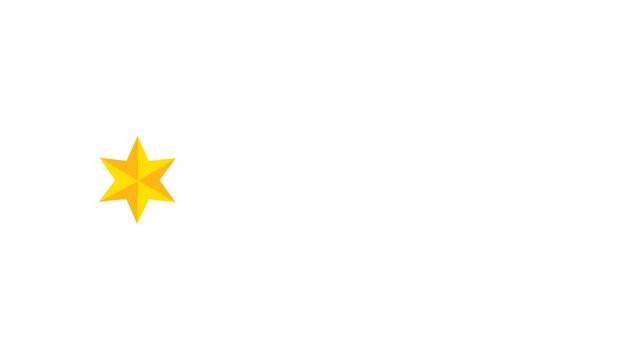 One star rating and feedback animation, 4k customer reviews video and Golden star icon.