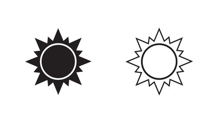 Sun icons with transparent background
