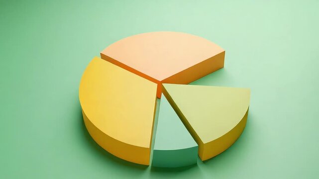 Colorful pie chart graphic illustration footage