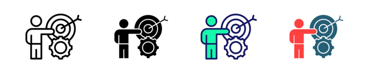 Goal Setting  Icon Set Multiple Style Collection