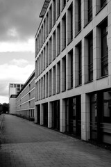 Modern Office Building Architecture in Black and White