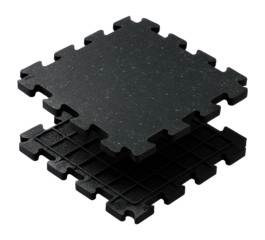 Interlocking rubber floor tiles with speckled design for gym flooring