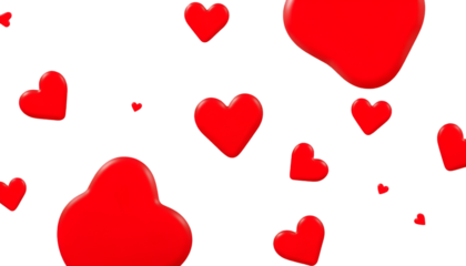 red heart like icon, isolated on a white background.