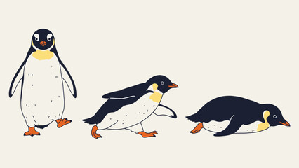 Obraz premium Penguin Walking Animation Sequence A Delightful Journey of Penguin Movement