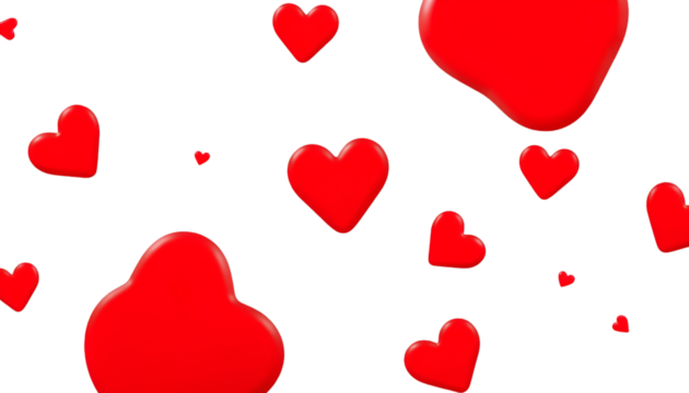 red heart like icon, isolated on a white background.