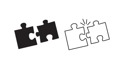 Puzzle pieces fitting together with transparent background