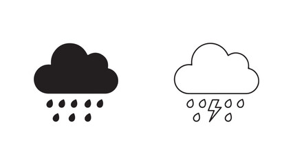 Rain cloud icon with transparent background