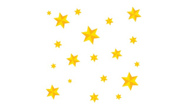 Twinkling star motion graphics ,Twinkling stars animation, white cartoon, flat, vector, doodles style stars blinking effects. 4k 