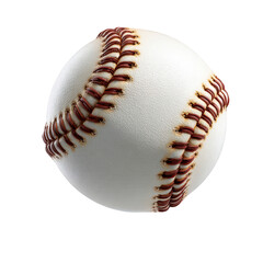 A close-up, full view of a baseball.  Stitching is reddish-brown.  White leather ball