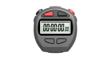 A digital stopwatch timer, isolated on a white background.