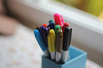 Obraz premium colored pencils in a box