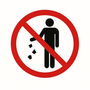 No littering sign showing a person dropping trash