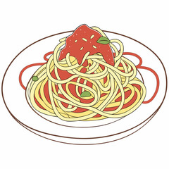 Spaghetti with tomato sauce, a delicious meal