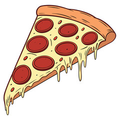 A slice of pepperoni pizza with melting cheese