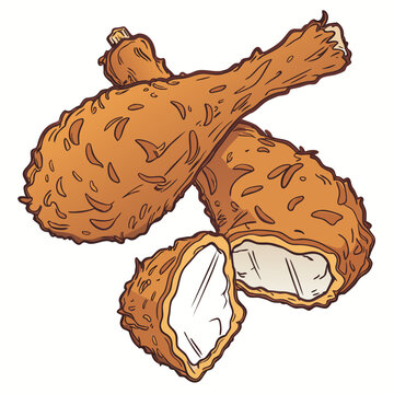 Illustration of fried chicken legs
