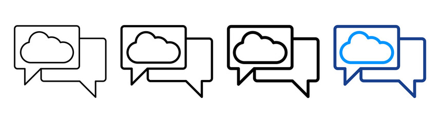 Cloud Messaging Icon Different Style Outline Collection Set