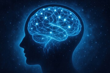 Obraz premium Digital brain glowing illustration