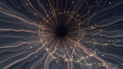 Abstract cosmic black hole with swirling stars and nebula - Powered by Adobe