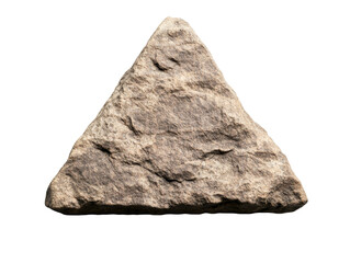 Triangular shaped rock with rough texture on black background