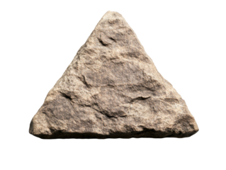 Triangular shaped rock with rough texture on black background