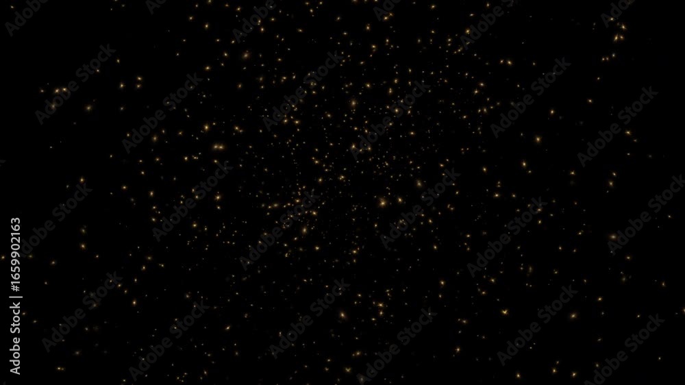 Canvas Prints abstract animation loop glow gold stars particles flow up on black background. 4k 3d seamless loopin