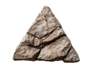 Triangle-shaped rock formation with rough textured surface