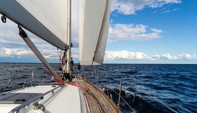 Sailing yacht at sea - Powered by Adobe