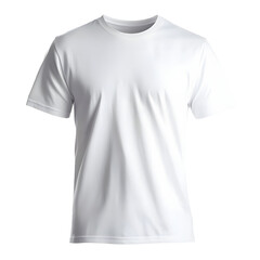 Classic Plain White Short Sleeve T-Shirt Isolated on White Background