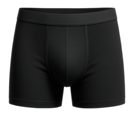 Men's classic black boxer briefs with a wide elastic waistband