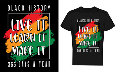 Black History Month 2025 Celebration with Abstract Silhouette of a Person Live Learn Make It 365 Days of Recognition and Empowerment silhouette