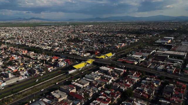 Drone footage of a quiet and peaceful Sunday in Ecatepec