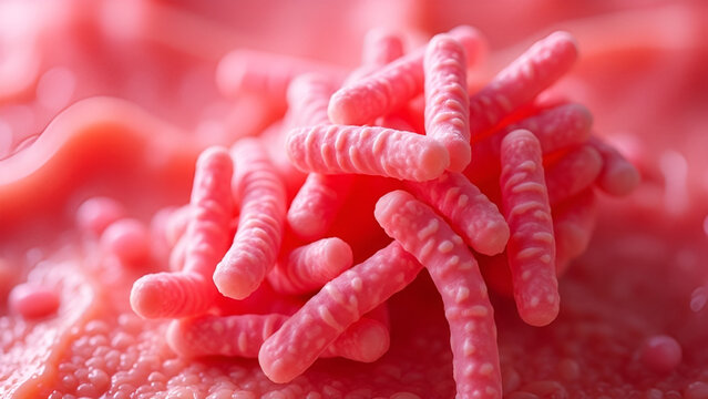 A microscopic image of meat-pathogenic Enterobacteriaceae, commonly considered pathogenic in meat 