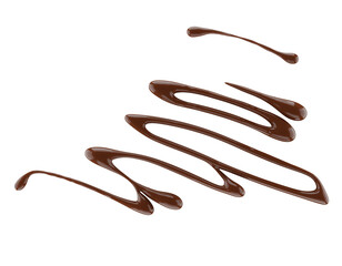 Chocolate sauce. Hot sweet liquid. Wave isolated on white background
