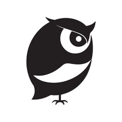 Professional owl symbol logo design with bold minimalist mysterious character style