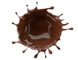 chocolate splash isolated on white background. 3d render