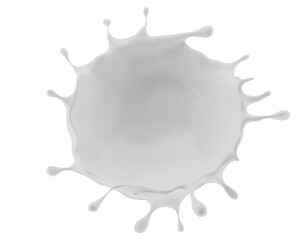 milk splash isolated on white background. 3d render