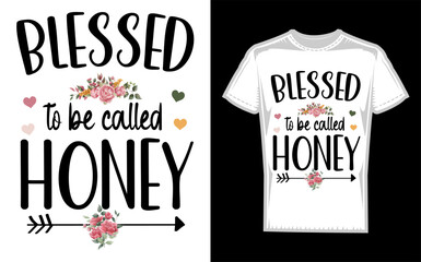 Silhouette of a Cat with Blessed To Be Called Honey Grandma Text for Grandmother s Day featuring a minimalist design and elegant typography silhouette