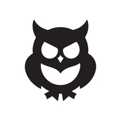 Elegant abstract owl logo with minimal clean bold symmetrical design