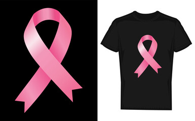 Breast Cancer Awareness Design with Pink Ribbon for Women s Tee Tops Featuring a Dog Illustration silhouette